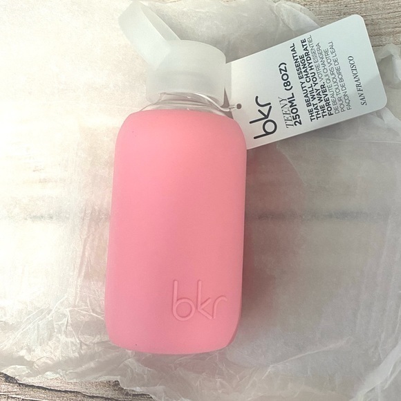BKR Teeny Glass Water Bottle w/ Baker Miller Pink Sleeve - Picture 1 of 10